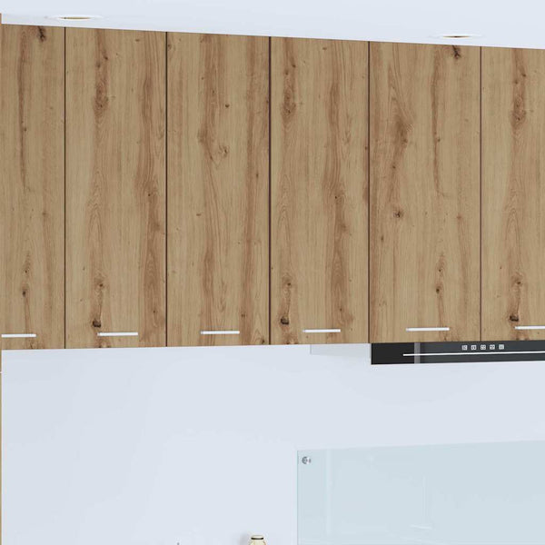 vidaXL Wall Cabinet with Door Artisan Oak and White 30 x 31 x 80 cm
