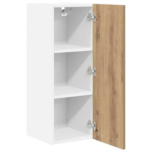 vidaXL Wall Cabinet with Door Artisan Oak and White 30 x 31 x 80 cm