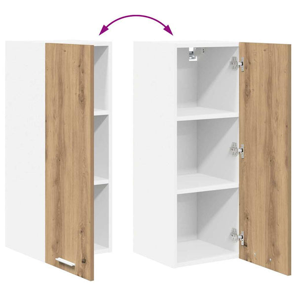 vidaXL Wall Cabinet with Door Artisan Oak and White 30 x 31 x 80 cm