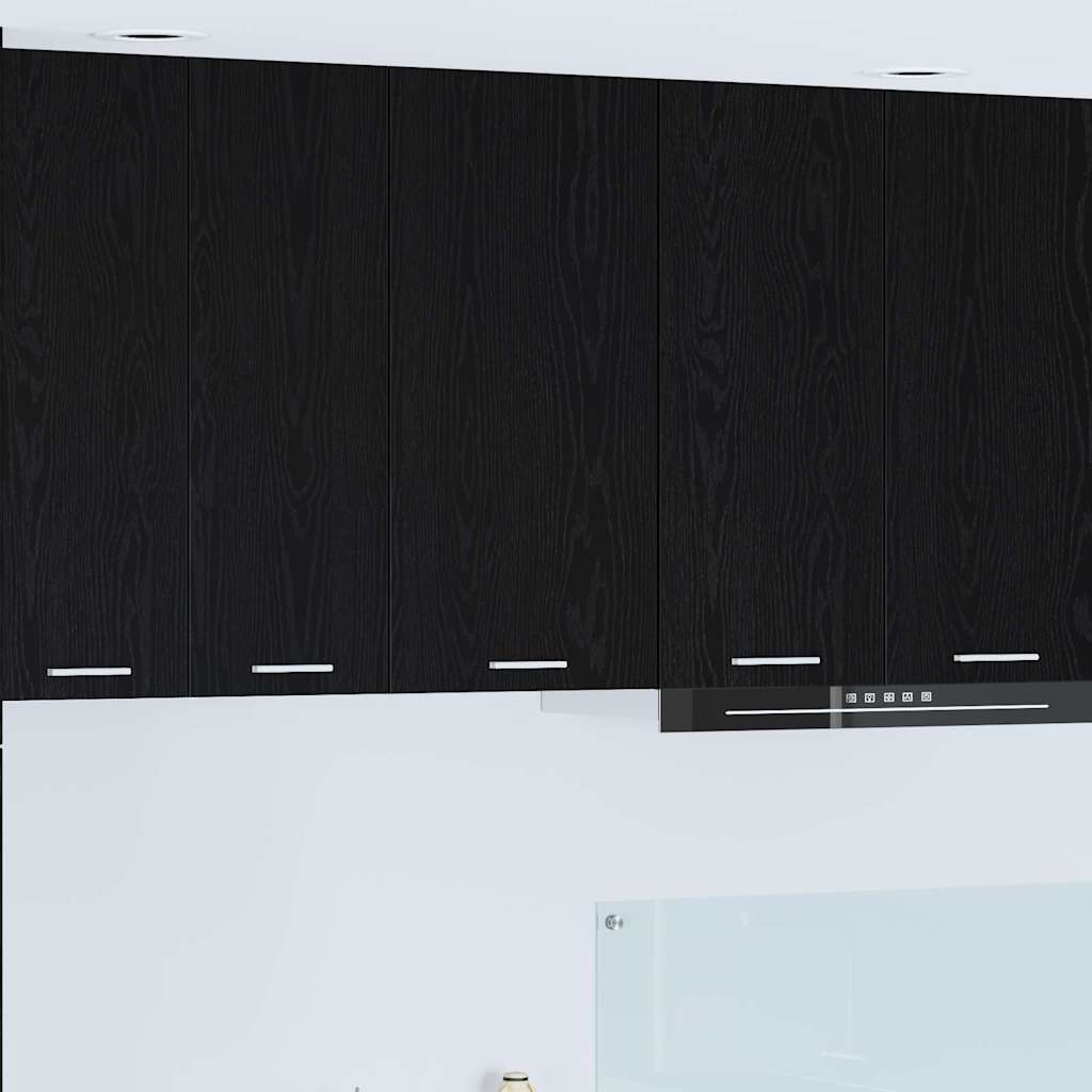 vidaXL Wall Cabinet Riga Black Oak and White 40 x 31 x 80 cm