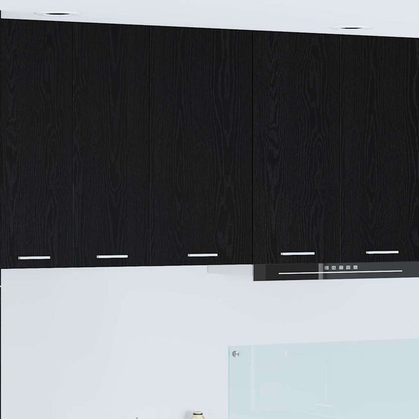vidaXL Wall Cabinet Riga Black Oak and White 40 x 31 x 80 cm