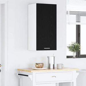 vidaXL Wall Cabinet Riga Black Oak and White 40 x 31 x 80 cm