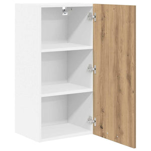 vidaXL Wall Cabinet with Door Artisan Oak and White 40 x 31 x 80 cm