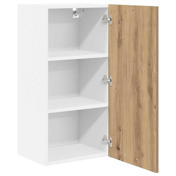 vidaXL Wall Cabinet with Door Artisan Oak and White 40 x 31 x 80 cm