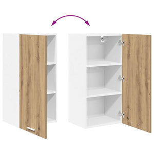 vidaXL Wall Cabinet with Door Artisan Oak and White 40 x 31 x 80 cm
