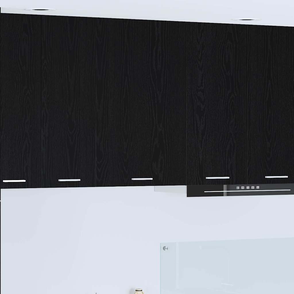 vidaXL Wall Cabinet with Door Black Oak and White 50 x 31 x 80 cm