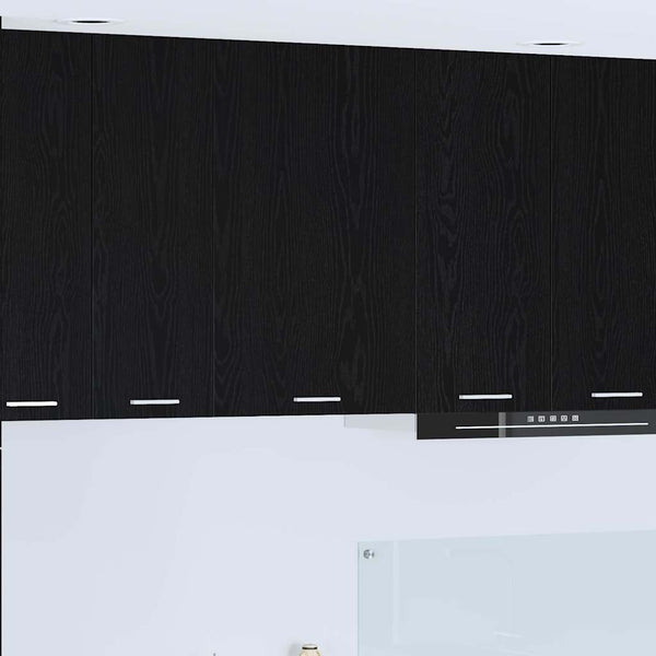 vidaXL Wall Cabinet with Door Black Oak and White 50 x 31 x 80 cm