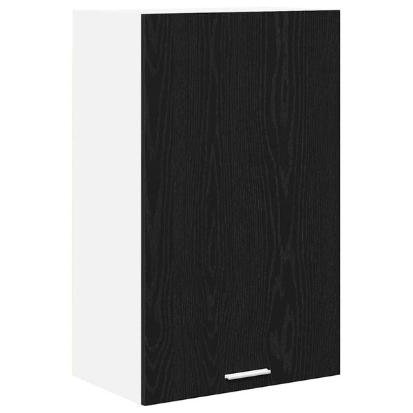 vidaXL Wall Cabinet with Door Black Oak and White 50 x 31 x 80 cm