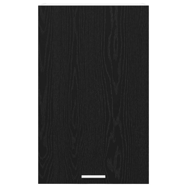vidaXL Wall Cabinet with Door Black Oak and White 50 x 31 x 80 cm