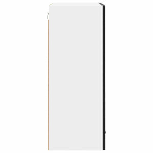 vidaXL Wall Cabinet with Door Black Oak and White 50 x 31 x 80 cm