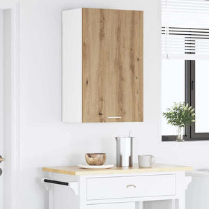 vidaXL Wall Cabinet with Door Artisan Oak and White 50 x 31 x 80 cm