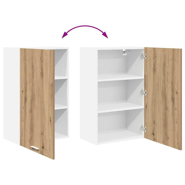 vidaXL Wall Cabinet with Door Artisan Oak and White 50 x 31 x 80 cm