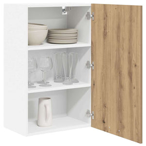 vidaXL Wall Cabinet with Door Artisan Oak and White 50 x 31 x 80 cm