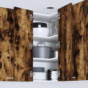vidaXL Wall Cabinet Smoked Oak and White 57 x 57 x 80 cm