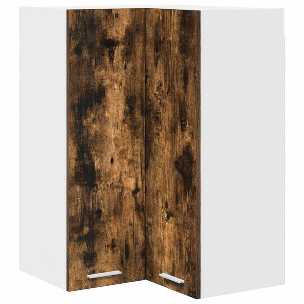vidaXL Wall Cabinet Smoked Oak and White 57 x 57 x 80 cm