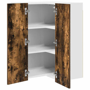 vidaXL Wall Cabinet Smoked Oak and White 57 x 57 x 80 cm