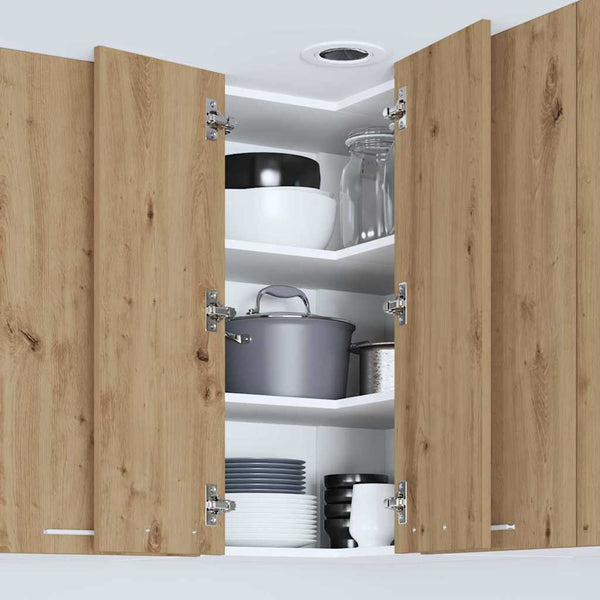 vidaXL Wall Cabinet Artisan Oak and White 57 x 57 x 80 cm