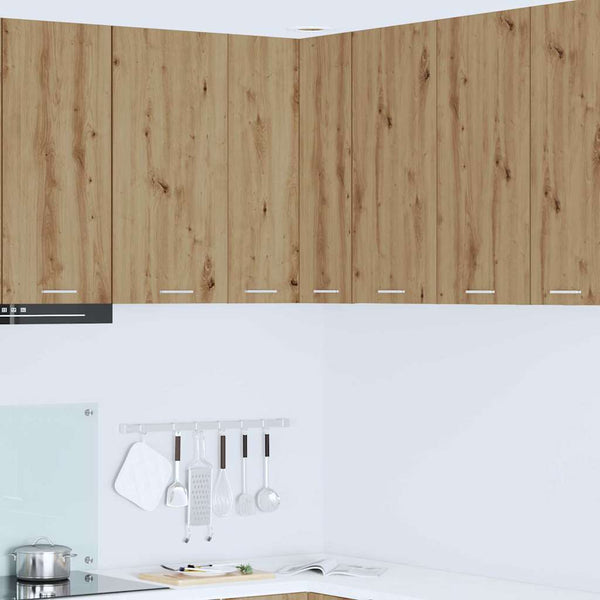 vidaXL Wall Cabinet Artisan Oak and White 57 x 57 x 80 cm