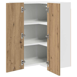 vidaXL Wall Cabinet Artisan Oak and White 57 x 57 x 80 cm