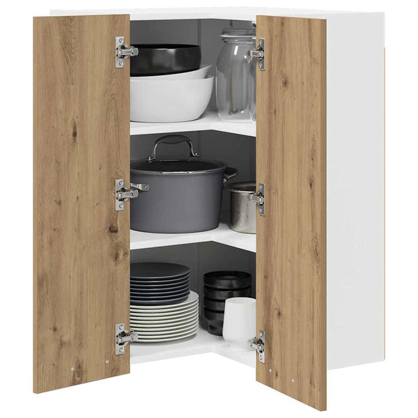 vidaXL Wall Cabinet Artisan Oak and White 57 x 57 x 80 cm