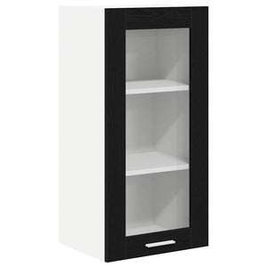 vidaXL Wall Cabinet Black Oak Look 40 x 31 x 80 cm Engineered Wood