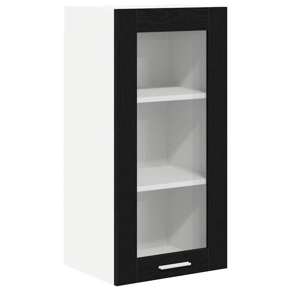 vidaXL Wall Cabinet Black Oak Look 40 x 31 x 80 cm Engineered Wood