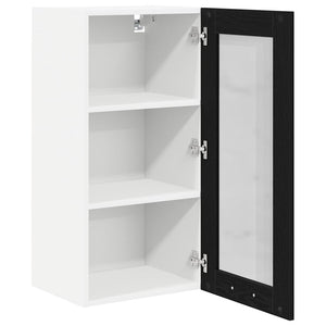 vidaXL Wall Cabinet Black Oak Look 40 x 31 x 80 cm Engineered Wood