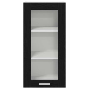 vidaXL Wall Cabinet Black Oak Look 40 x 31 x 80 cm Engineered Wood