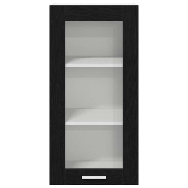 vidaXL Wall Cabinet Black Oak Look 40 x 31 x 80 cm Engineered Wood