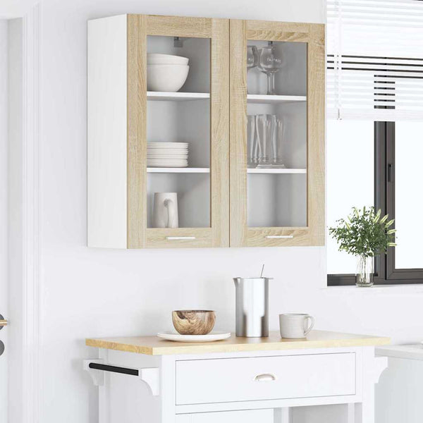 vidaXL Wall Cabinets 2 pcs Sonoma Oak 40 x 31 x 80 cm Engineered Wood