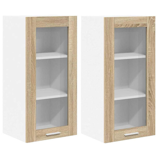 vidaXL Wall Cabinets 2 pcs Sonoma Oak 40 x 31 x 80 cm Engineered Wood