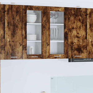 vidaXL Wall Cabinet Smoked Oak 40x31x80 cm Engineered Wood