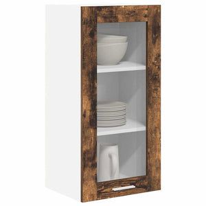 vidaXL Wall Cabinet Smoked Oak 40x31x80 cm Engineered Wood