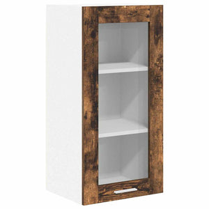 vidaXL Wall Cabinet with Door 2 pcs Smoked Oak 40 x 31 x 80 cm