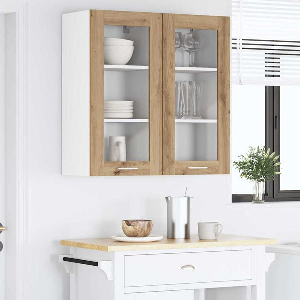 vidaXL Wall Cabinet 2 pcs Artisan Oak 40 x 31 x 80 cm Engineered Wood