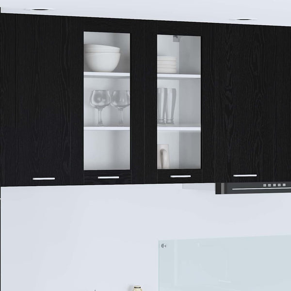 vidaXL Wall Cabinet Black Oak Look 80 x 31 x 80 cm Engineered Wood