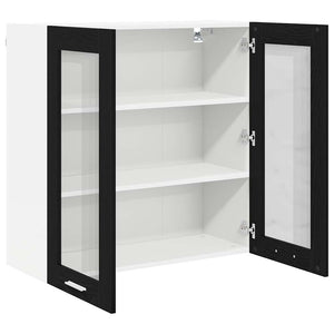 vidaXL Wall Cabinet Black Oak Look 80 x 31 x 80 cm Engineered Wood