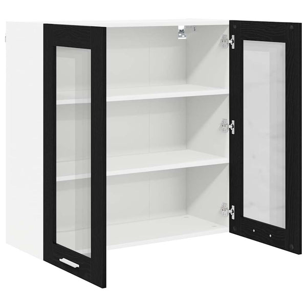 vidaXL Wall Cabinet Black Oak Look 80 x 31 x 80 cm Engineered Wood