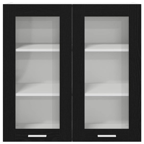 vidaXL Wall Cabinet Black Oak Look 80 x 31 x 80 cm Engineered Wood