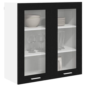 vidaXL Wall Cabinet Black Oak Look 80 x 31 x 80 cm Engineered Wood