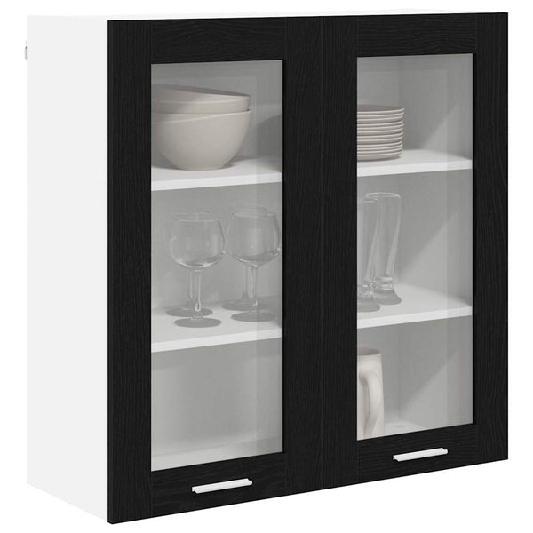 vidaXL Wall Cabinet Black Oak Look 80 x 31 x 80 cm Engineered Wood
