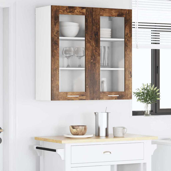 vidaXL Wall Cabinet Smoked Oak 80 x 31 x 80 cm Engineered Wood