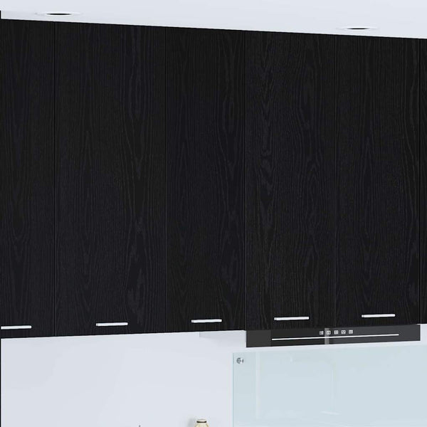 vidaXL Wall Cabinet with Storage Black Oak Look 30 x 31 x 100 cm