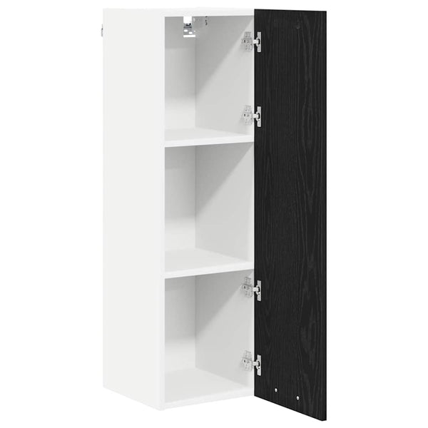 vidaXL Wall Cabinet with Storage Black Oak Look 30 x 31 x 100 cm