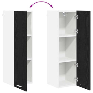vidaXL Wall Cabinet with Storage Black Oak Look 30 x 31 x 100 cm