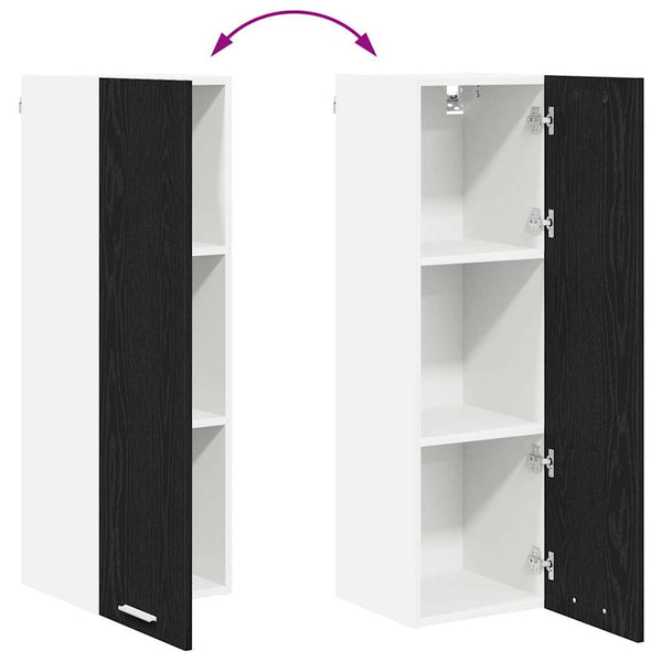 vidaXL Wall Cabinet with Storage Black Oak Look 30 x 31 x 100 cm