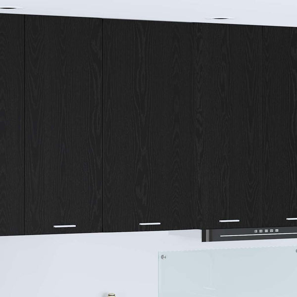 vidaXL Wall Cabinet with Door Black Oak and White 50 x 31 x 100 cm