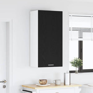 vidaXL Wall Cabinet with Door Black Oak and White 50 x 31 x 100 cm