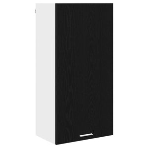 vidaXL Wall Cabinet with Door Black Oak and White 50 x 31 x 100 cm