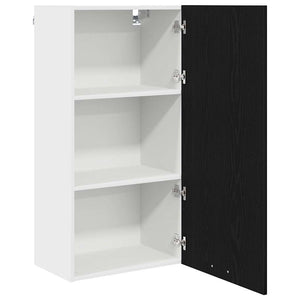 vidaXL Wall Cabinet with Door Black Oak and White 50 x 31 x 100 cm